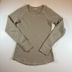 Columbia Beige Checkered Long Sleeve Women's Top